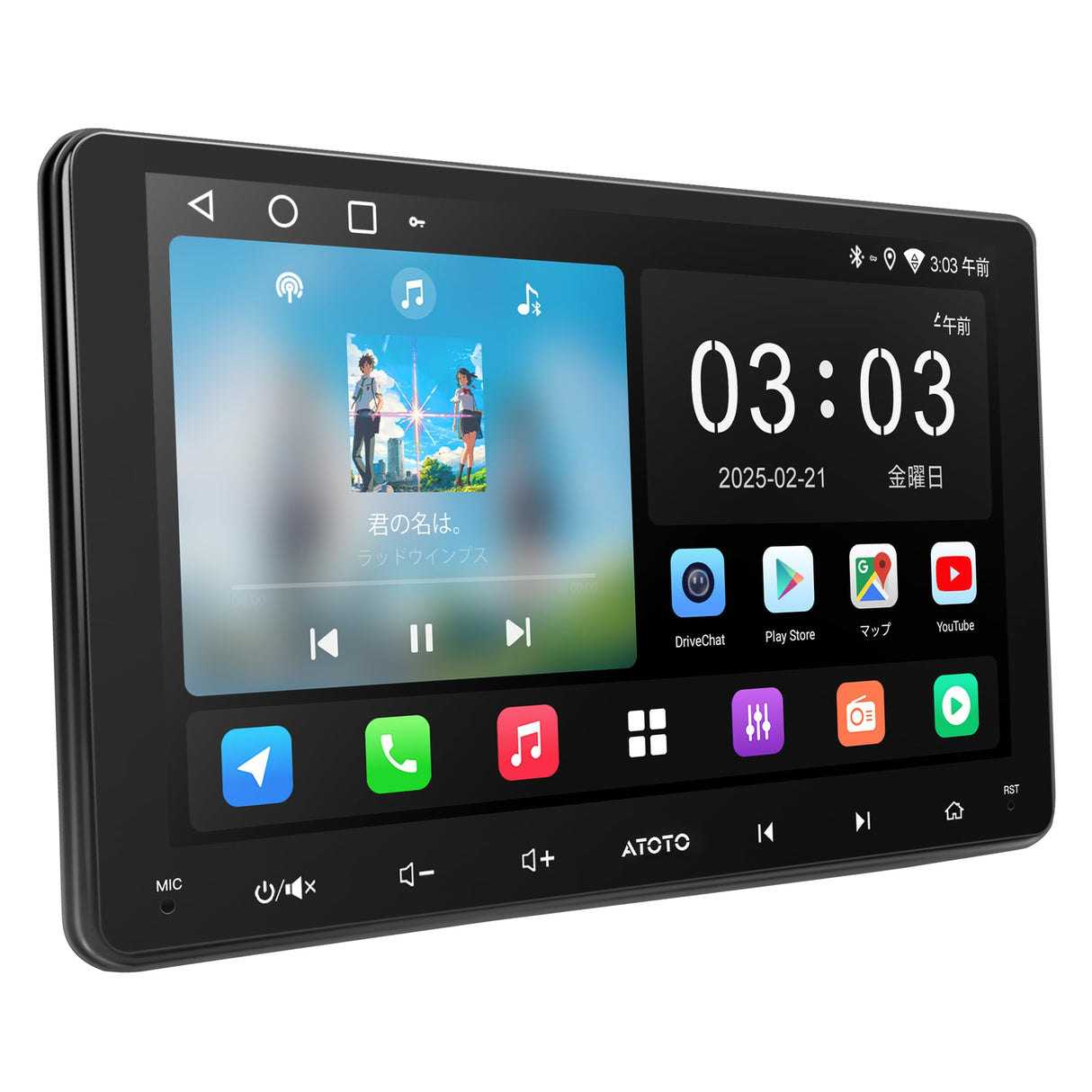 ATOTOLIFE A5L 2DIN 9インチディスプレイオーディオ Androidカーナビ、ワイヤレスCarPlay Android Auto & MirrorLink、GPSトラッキング、WiFi BT内蔵、1280*720P IPSタッチスクリーン、24EQ DSP、2G+32G