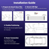 ATOTO CI-VIALD19 19.4" x 4.3" Programmable LED Car Sign – Flexible USB 5V Display, AI Voice & App Control, Custom Text & Animation, Scrolling Digital Sign for Car Window