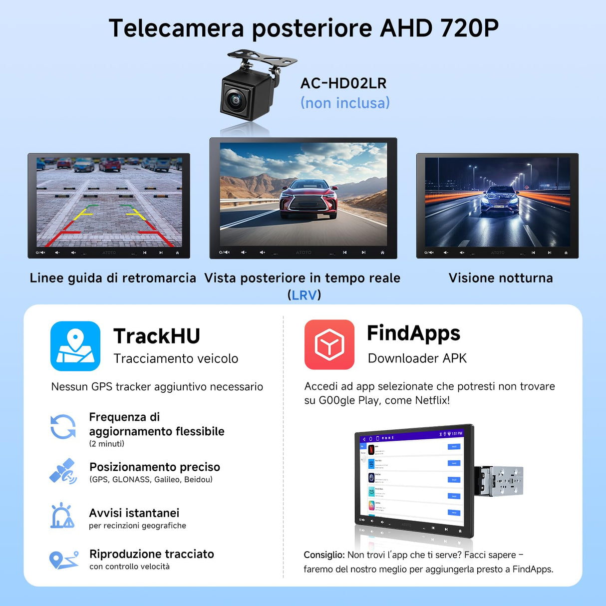 ATOTO A5LG110T 10 Pollici 2DIN e Adattivo a 1DIN Android Autoradio, IPS Schermo a Display Fluttuante, CarPlay e Android Auto Senza Fili, Tethering WiFi/BT/USB, Mirrorlink, DSP/FM/RDS