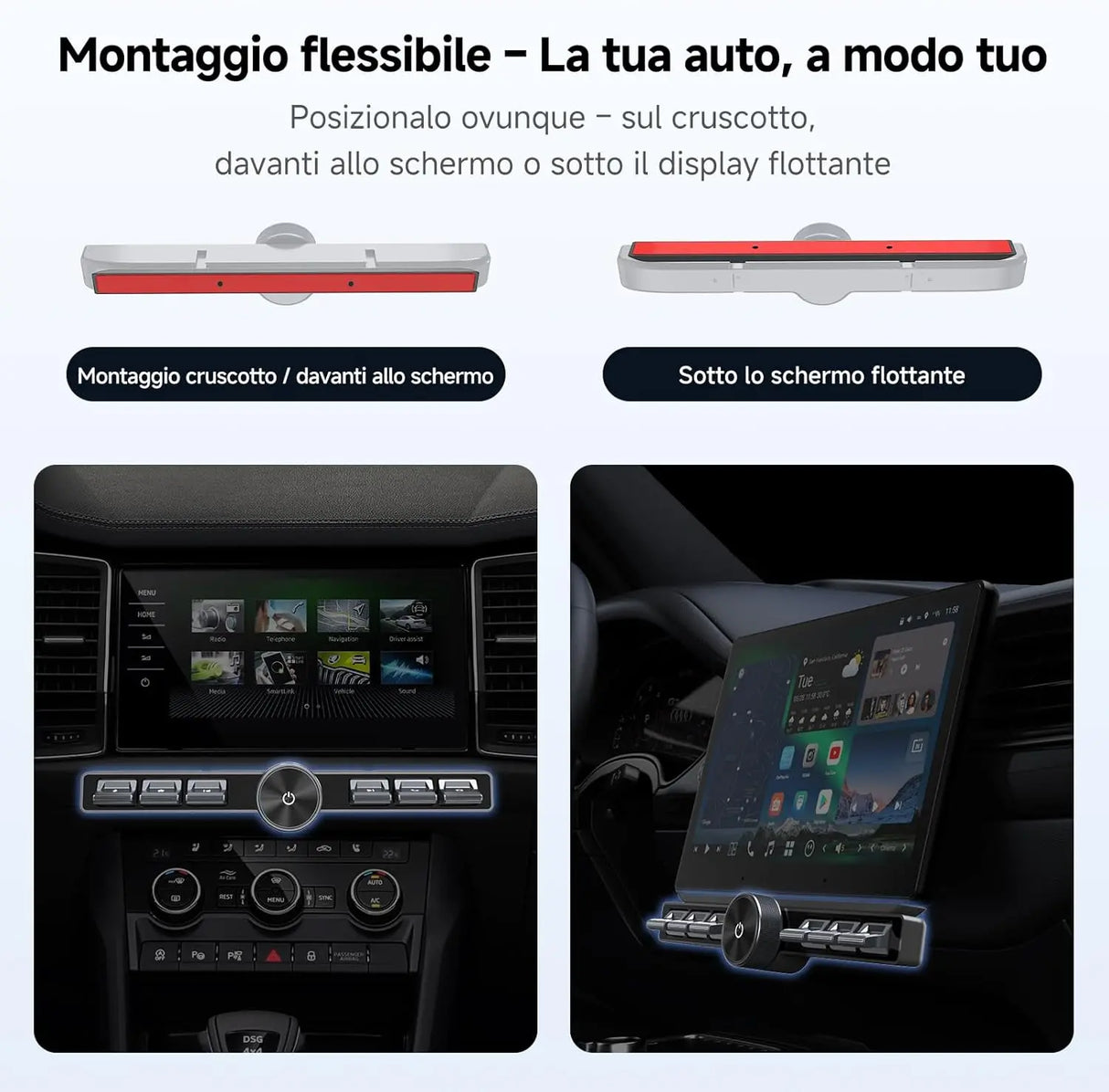 ATOTO AC-44F20 Telecomando Wireless per Autoradio con Tasti Retroilluminati, Installazione Flessibile e Pulsante Personalizzabile, Compatibile con A6, A5L, S8 (escluso S8 PN), X10, V10 e Altri Modelli con SWC Learning