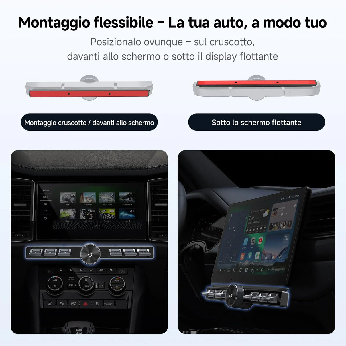 ATOTO AC-44F20 Wireless Car Stereo Remote Control with Backlit Keys, Flexible Mounting & Customizable Button, Compatible with A6, A5L, S8 (Except S8 PN), X10, V10 and Other SWC-Learning Models