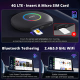ATOTOZONE CB6 Wired CarPlay to Wireless CarPlay/Wireless Android Auto Adapter, Intelligent AI Voice Dongle with GPS Tracking, Wireless CarPlay AI Box with Bluetooth, 4GB+64GB, Compatible Massive APP