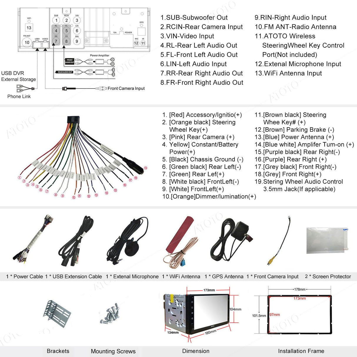 ATOTO S8 Premium Double-DIN Android Car Stereo Receiver, Wireless CarPlay & Android Auto, 7inch QLED Display, Split Screen, Dual Bluetooth with aptX HD, HD Rearview with LRV, SCVC and More, S8G2B74PM