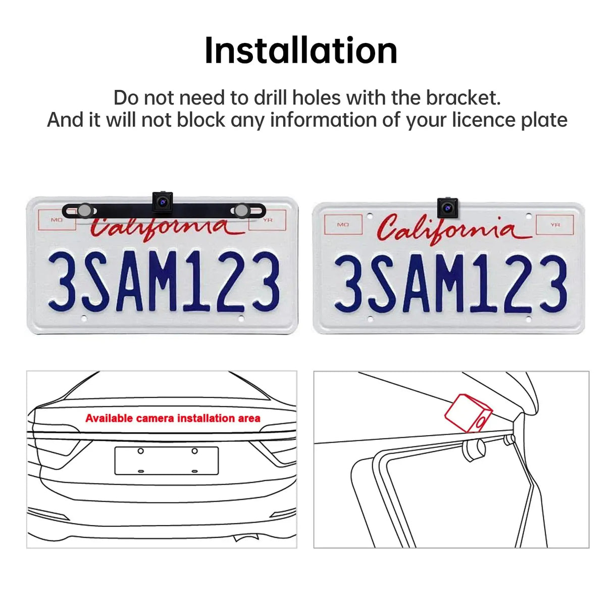 ATOTO AC-HD03LR Auto-Poster-Videokamera, 720P, 180°-Drehung, VSV Vista Surround, LRV Live-Rückblick, Notlicht, Wasserdicht, Solo für S8-Modelle (inkl. S8 UN/PN/MS)