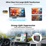 ATOTO P5 9 Pollici Tragbares Autoradio, CarPlay Wireless Android Auto Senza Fili, Touchscreen QLED Antiriflesso, MirrorLink, Bluetooth, AUX/FM-Empfänger, GPS-Navigation, Sprachsteuerung, P509SD-S01