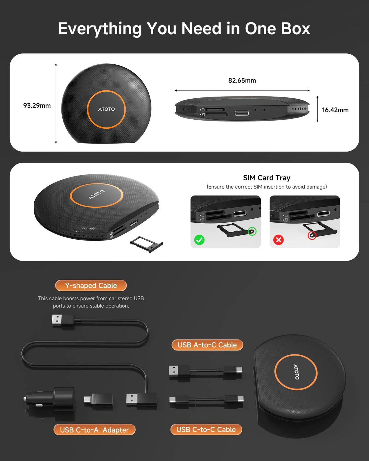 専用　ATOTOCarWaveWirelessCarSmartBoxCB6A/B ATOTOCarWave Wireless CarSmart BoxCB6A/B