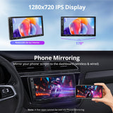 A5L 7" Double Din Car Stereo with Wireless CarPlay & Android Auto Compatible with VW Volkswagen Jetta/Tiguan/Golf/Passat, Wi-Fi/BT Tethering, 24 Band EQ DSP, Bluetooth, Mirror Link, 2G+32G, FM/AUX/TF