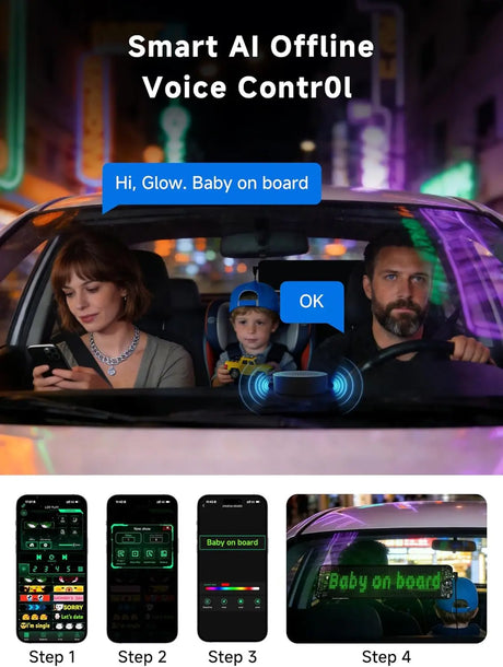 ATOTO CI-VIALD13 Scrolling Advertising LED Signs, AI Voice Control, Programmable led sign，Bluetooth APP Control，13.7" x 4"