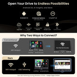 ATOTO A5LG110PT A5L 10.1" QLED Android Car Stereo with OBD2 Scanner, Single/Double Din, 2GB+32GB, Wireless CarPlay & Android Auto, Floating QLED Touch & Button Screen, Built-in AI Chat, WiFi/Bluetooth