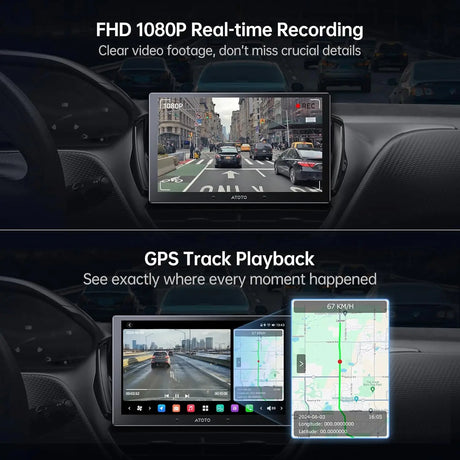 ATOTOZONE AC-FHD02DV DVR-Videokamera FHD 1080P, GPS-Aufnahme, 136° Winkel, WDR, Notaufnahme, 24-Stunden-Parkplatz, G-Sensor, In-Loop-Registrierung, Unterbrechungsschutz, max. 128 GB, einzeln für X10
