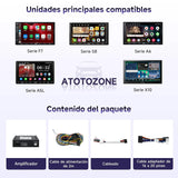 ATOTO CA-AEC122DL Amplificador de Auto Compacto 4x60W RMS, 4 Canales, Clase D TI TPA3221, EQ Personalizable, Cable de Alimentación 2m, Compatible con Estéreos ATOTO
