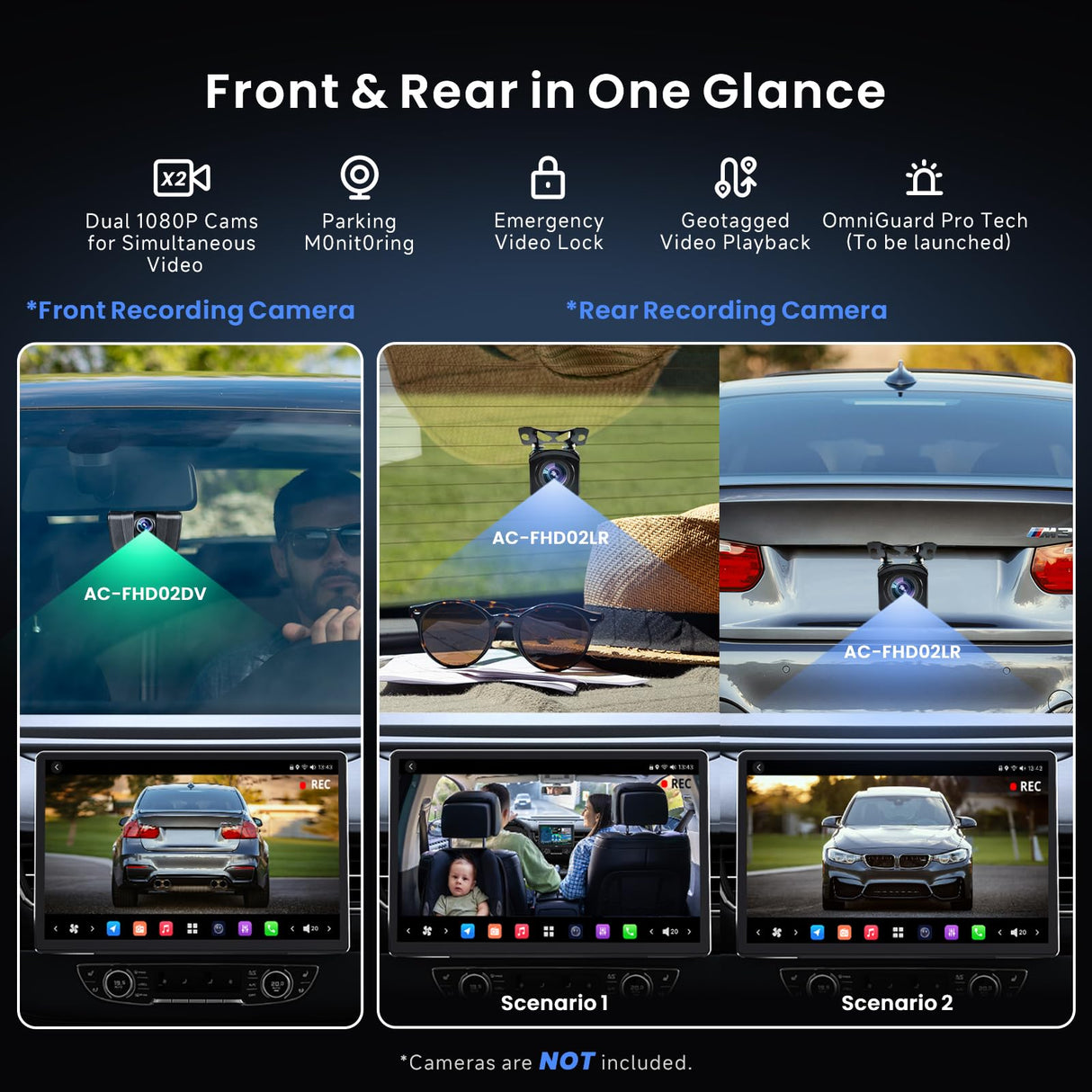 14.1" QLED Single Din & Double Din Adaptive AI Android Car Stereo, 8G+128G, Flexview Display, 7.1.2 Surround Audio, 4G LTE, Dual-Band WiFi, 36B-EQ, Wireless CP & AA,ADS Protocol Compatible, X10G141E
