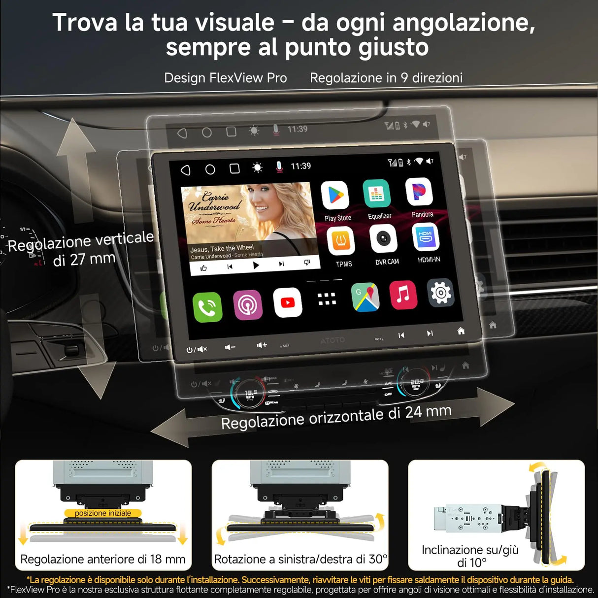 ATOTO S8G1104MS 10.1" Floating Touchscreen Android Autoradio 1 Din, 4G LTE, Wireless CarPlay & Android Auto, 4G+32G, AI Voice Assistant, Dual Bluetooth, 36-Band EQ & DSP, SCVC/LRV