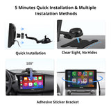 ATOTOEXCEL P5 Autoradio Portatile con CarPlay Senza Fili, Android Auto Senza Fili, 9 Pollici 1028x720 QLED Touchscreen Schermo Per Auto, con telecamera posteriore da 1080P, Mirror Link/FM/AUX
