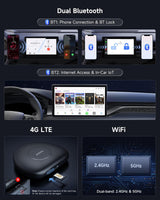 CarWave Car Smart Box CB6C ATOTOLIFE Wireless Carplay Adapter,2025 Upgrade Android 13, CarPlay AI Box Android Auto Adapter with GPS Track, AI DriveChat, 4G LTE, 4G+64G, Plug & Play AI Smart Box, Black