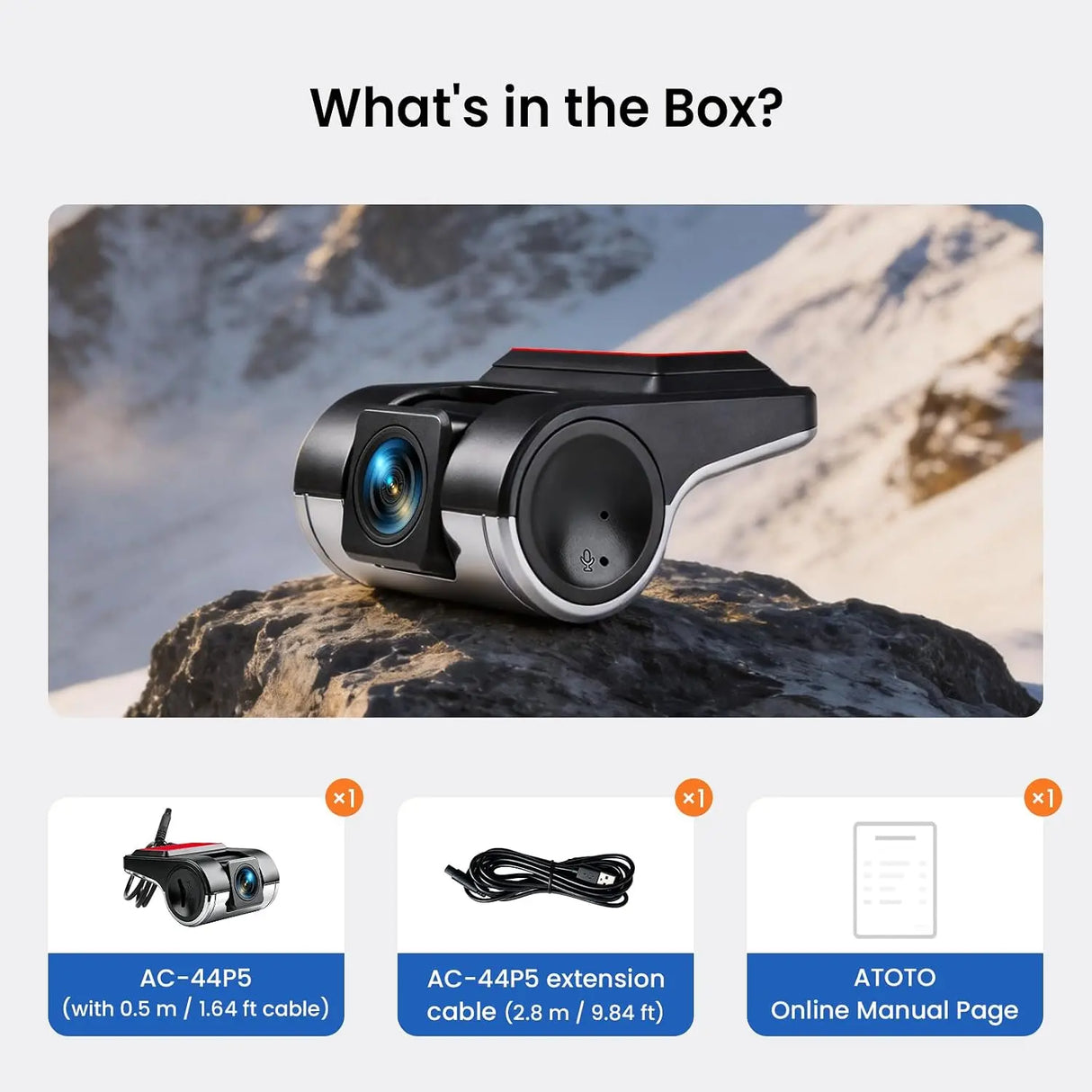ATOTO AC-44P5 HD 720P Front DVR Camera, 140° Wide Viewing Angle, Support up to 128GB of Storage, Only Compatible with Selected ATOTO F7WE Series