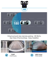 ATOTO AC-HD03LR 720P Backup Camera - 180° Wide Angle, Night Vision, Waterproof, VSV/LRV for S8