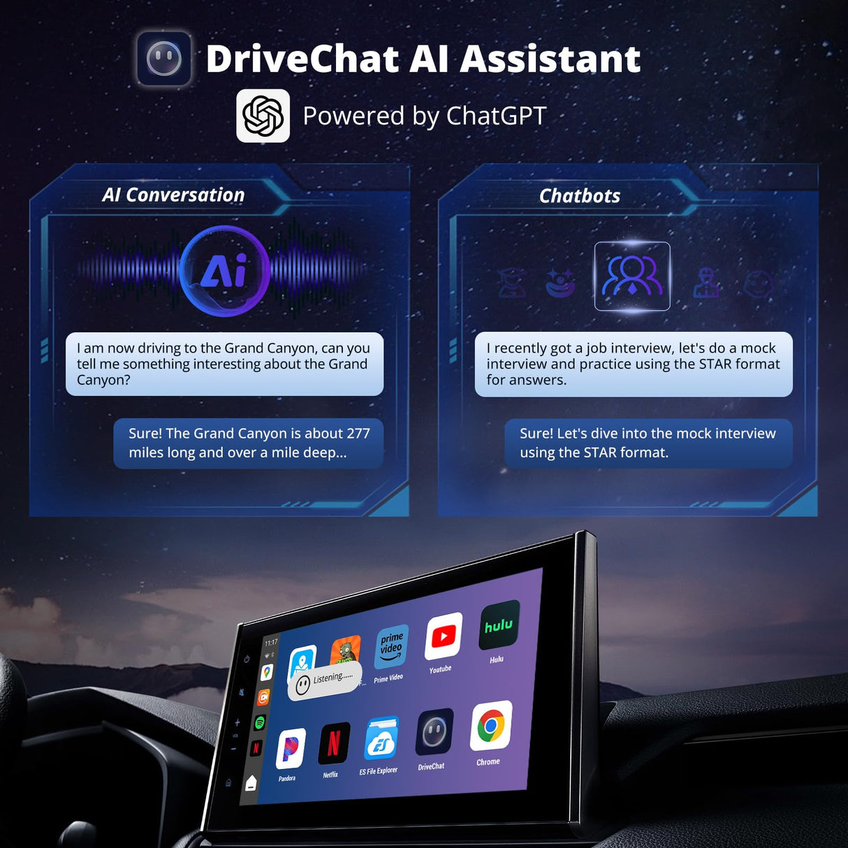 ATOTOZONE CB6 CarPlay AI Box&Android AI Box, Wireless CarPlay/Android Auto Adapter, Plug & Play CarWave Car Smart Box with AI DriveChat, GPS Track, Android 13, 2 BT, 4G LTE, 4G+64G, Silver