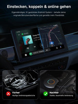 ATOTO CB6 Wireless CarPlay Adapter, Intelligenter AI-Sprachdongle mit GPS-Tracking, Kabelloses CarPlay und Android Auto, Bluetooth, 4GB+64GB, Kompatibel mit vielen Apps 