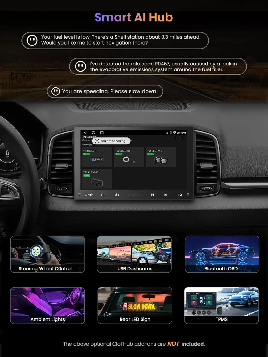 ATOTO A5LG209T 9" Double Din Head Unit with Android OS, ChatGPT AI Assistant, GPS Tracking, Wireless CarPlay & Android Auto, WiFi Internet Access, 2G+32G, 24-Band EQ DSP, FM/AM Radio