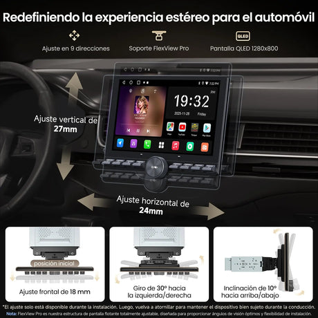 ATOTO A5LG110PT-S01 10,1" Autoradio Android Adaptativo 1 DIN y 2 DIN con Cámara Trasera, CarPlay y Android Auto Inalámbrico, Pantalla Flotante FlexView, ChatGPT AI, Wi-Fi/Bluetooth/USB, EQ/DSP/RDS