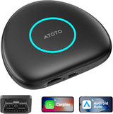 ATOTO CB6 AI Bluetooth CarPlay Adapter with OBDII Scanner, 8GB RAM, 128GB Storage, 4G LTE, GPS Navigation, Mirror Link, Voice Control, Bluetooth, OTA Updates