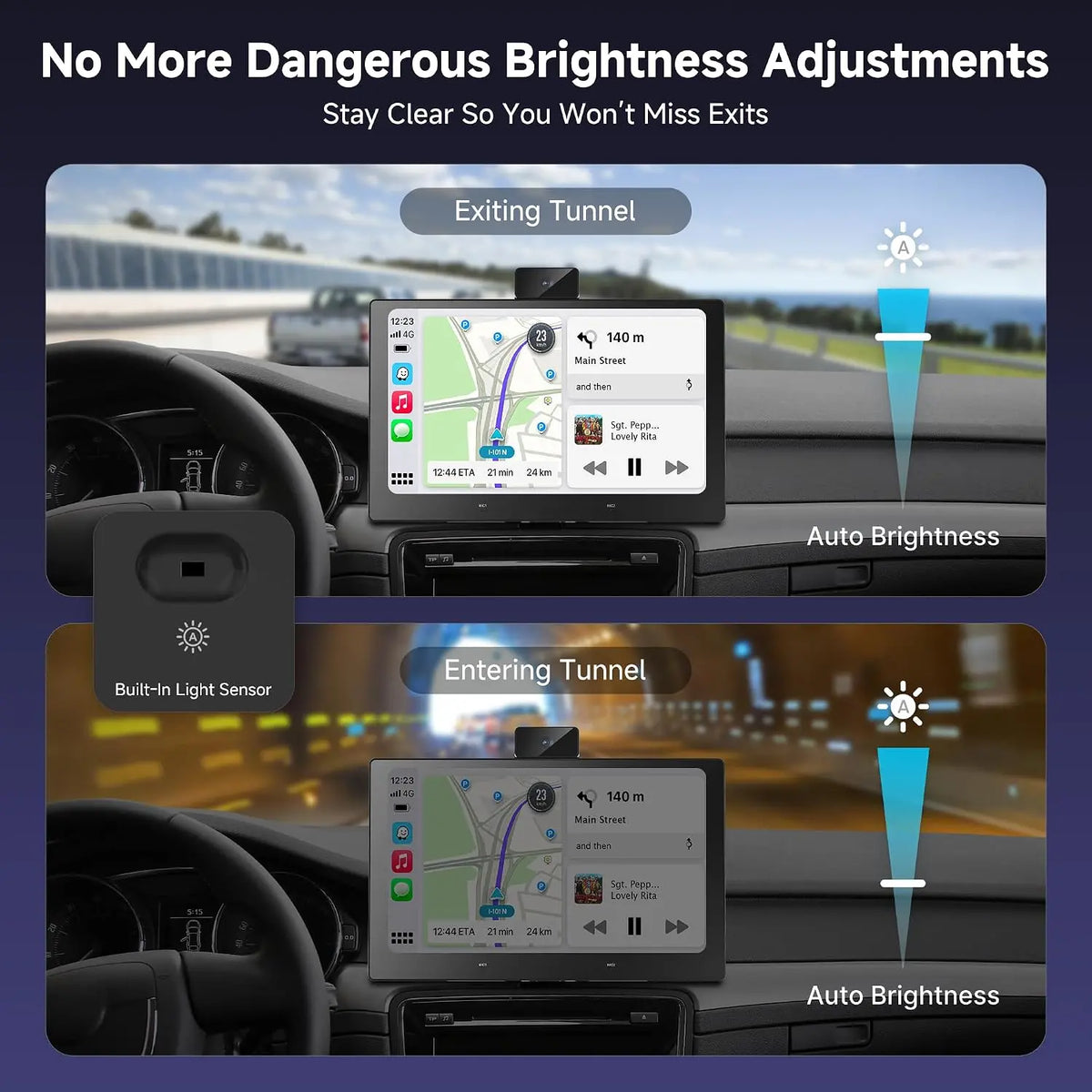 ATOTO P609L1N 9.19" Portable Car Stereo Dashboard Screen, Wireless Apple CarPlay & Android Auto, GPS Navigation, Mirror Link, Bluetooth Car Audio Receiver