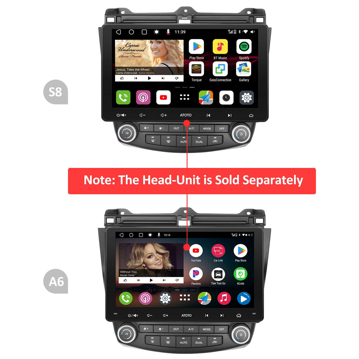 YOFUNG AC-HDAD03X-ST Installation Mounting Dash Kit -Compatible with Selected Honda Accord 2003 2004 2005 2006 2007 Models - Only Fit for ATOTO Car Stereo of IAH09D Style