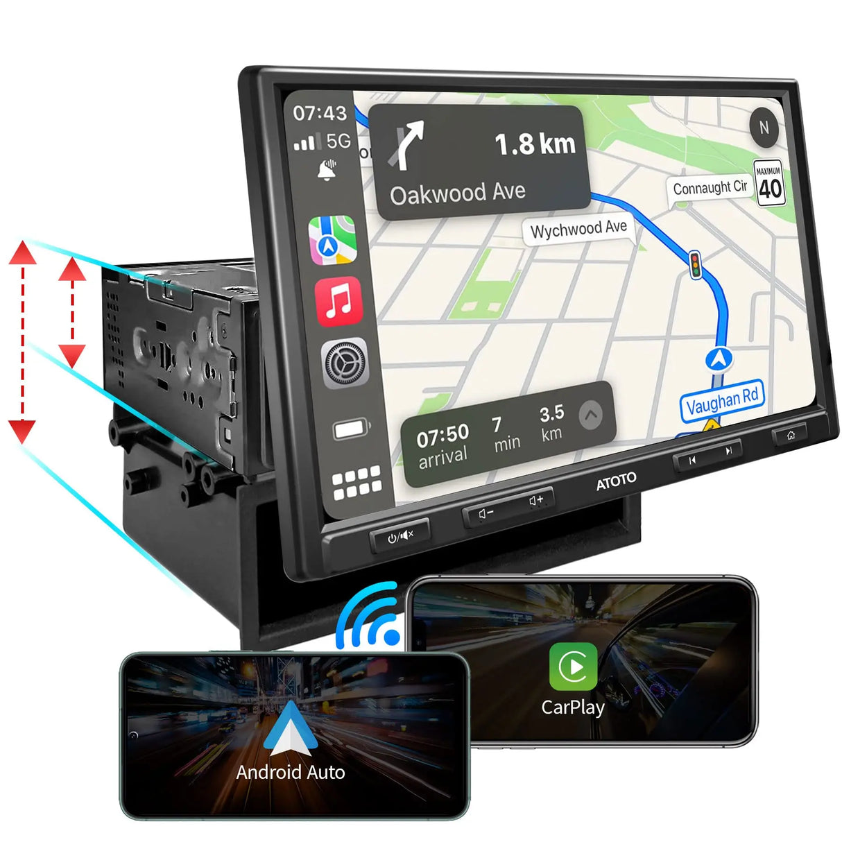 ATOTO F7G110XE 10" Double Din & Single Din Car Stereo, HD LRV Camera, Wireless CarPlay & Android Auto, Bluetooth, SXM, Mirror Link, Quick Charge, USB/SD up to 2TB Storage