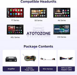 ATOTO CA-AEC122DL Amplificatore Auto Compatto 4x60W RMS, 4 Canali, Classe D TI TPA3221, EQ Personalizzabile, Cavo Alimentazione 2m, Compatibile con Stereo ATOTO