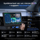 ATOTOZONE 10" QLED AI Android Autoradio 1 din,écran Flottant Voiture, Navi in-Dash,8G+128G,4G LTE,CarPlay & Android Auto sans Fil, Connexion Dual Téléphone & 2 Bluetooth, GPS-Tracking,X10G110E