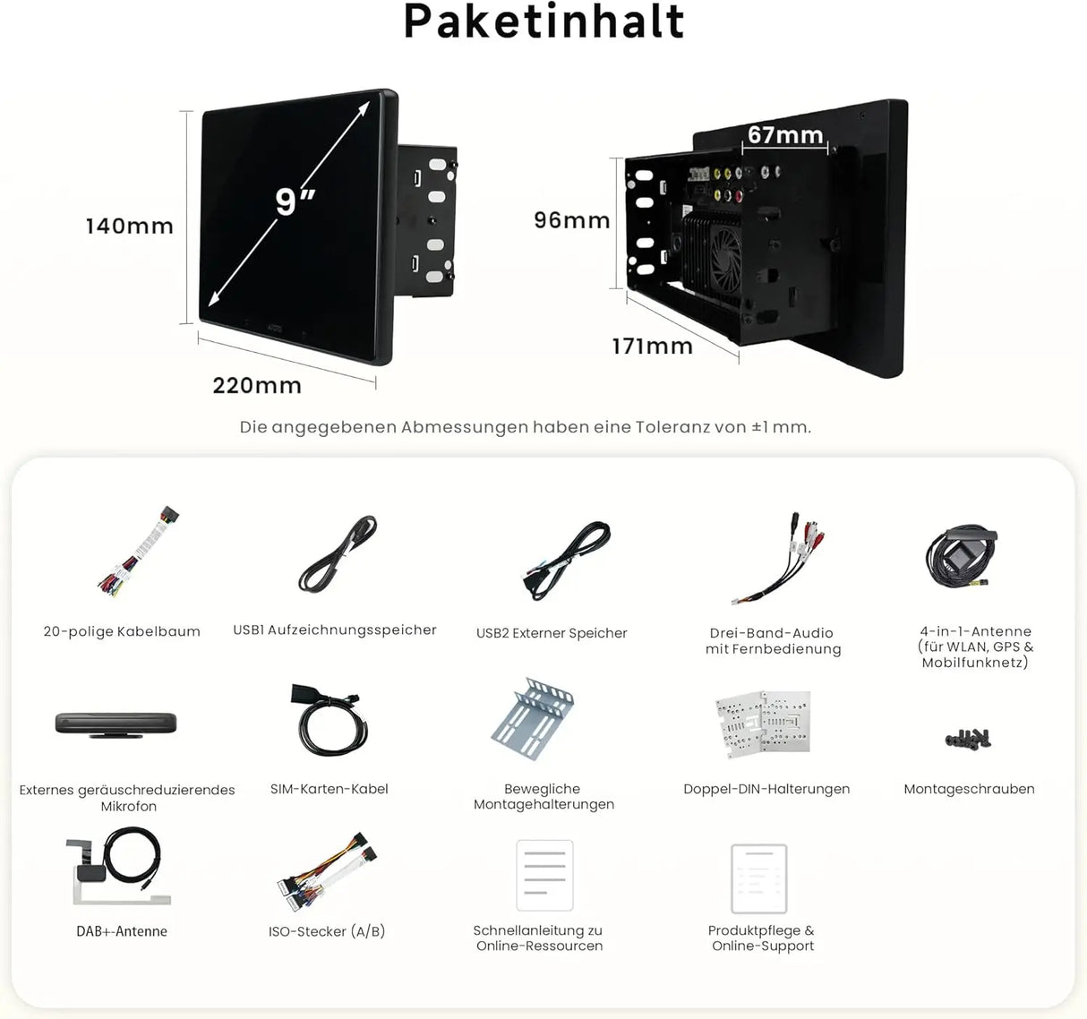 ATOTO X10DG209E 2 DIN Autoradio: 9 Zoll Android, DAB+, 8+128G, 4G LTE, KI-Sprachassistent, Kabelloses Carplay &amp; Android Auto, Duales Mikrofon, BT, Kameraeingang, 36B-EQ, HDMI-Eingang