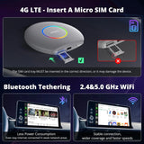 ATOTO CB6 Dongle WIFI AI Android Inalámbrico, Adaptador de CarPlay Cableado a Inalámbrico, Bluetooth, Voz AI, GPS, 4+64GB, Compatible con muchas apps (Plata)