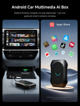 ATOTO CB7SBX CarPlay Wireless Adapter Android Auto AI Box, HDMI In/Out, Android 8GB+128GB, 4G LTE, Dual Bluetooth, DriveChat, AI Box for Netflix/YouTube/TikTok/TF Card