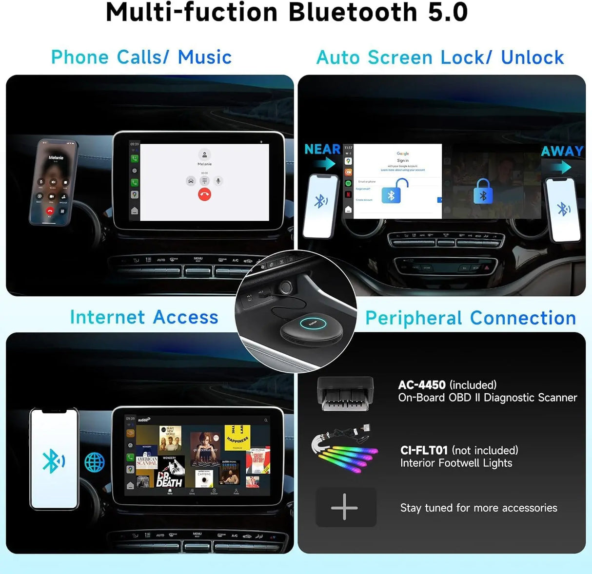 ATOTO CarWave CB6 AI Box Wireless CarPlay & Android Auto Adapter with 4G LTE, OBDII Scanner, Android OS, 4GB+64GB, Universal Car Stereo Upgrade, OTA Updates