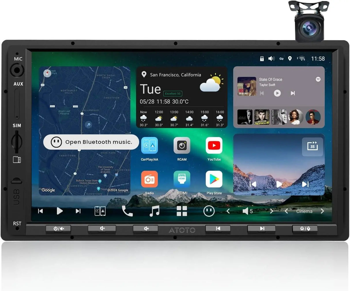 ATOTO X10G2A7E-R2 7" Double DIN Android Car Stereo with Wireless CarPlay & Backup Camera, 8G+128G, AI Android In-Dash Navigation, 4G LTE, Wireless CarPlay & Android Auto, Dual Phone Connection & Bluetooth, 36-Band EQ, HDMI Input