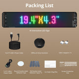 ATOTOEXCEL Programmable Led Sign for Car, 19.4'' x 4.3'' AI-Voice Control & APP Control Scrolling LED Flexible Digital Sign, Custom Text Pattern Animation, Flexible USB 5V LED Display for Car Window