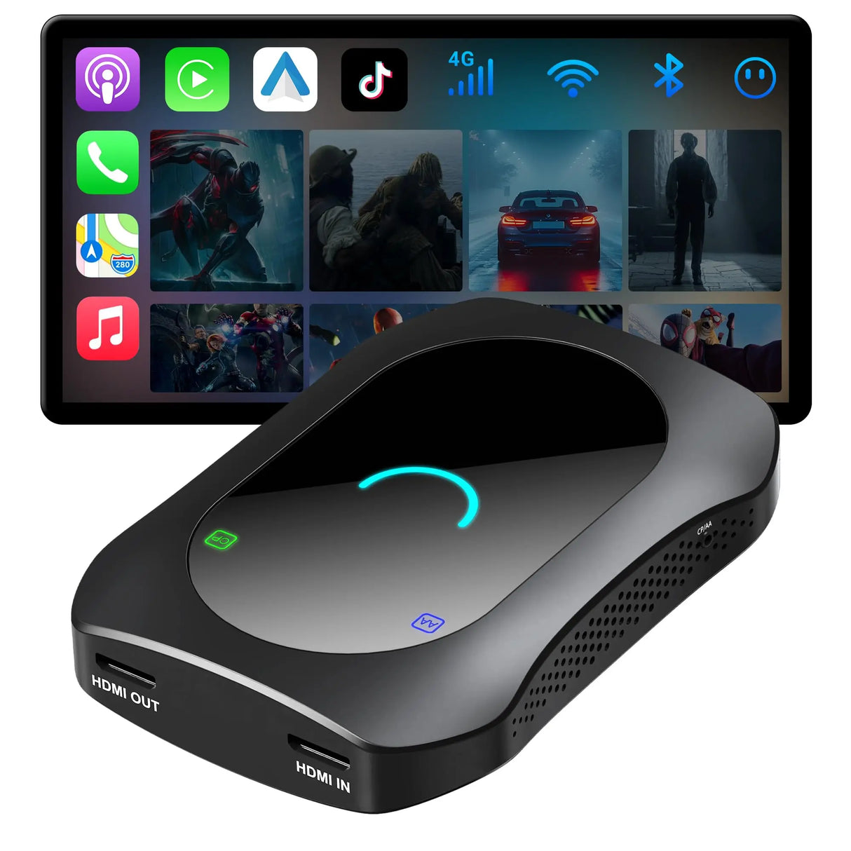 ATOTO CB7SATN 8-in-1 AI Box – Wireless CarPlay & Android Auto, Android Desktop, HDMI In/Out, Wi-Fi, 4G LTE, DriveChat (ChatGPT), Dual-BT IoT Hub