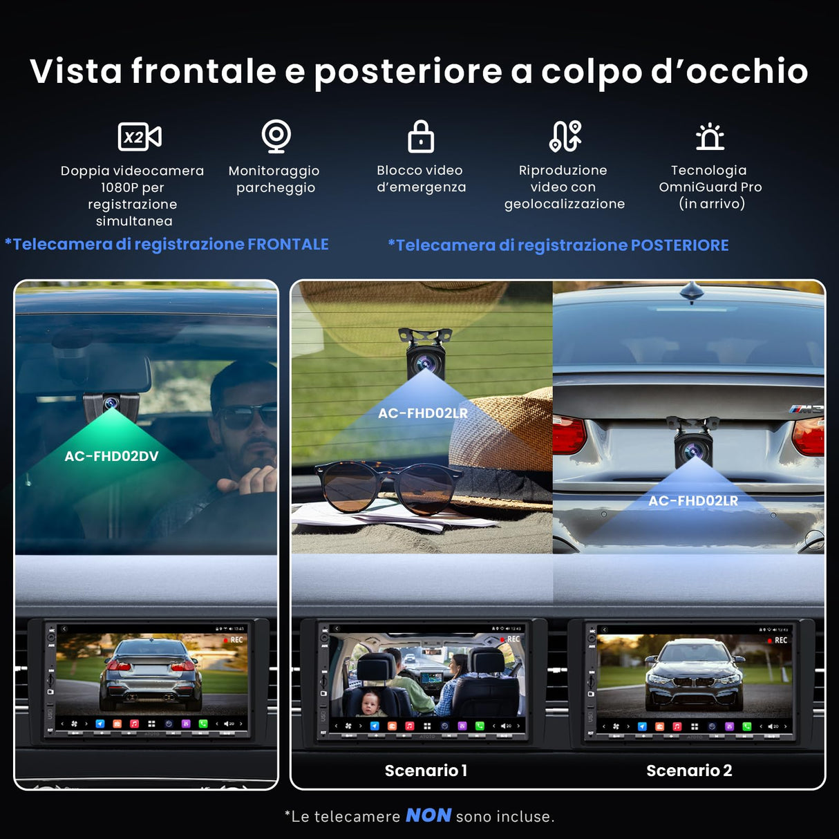 ATOTOZONE X10G2A7E Pulsante Android Da 7 Pollici Con Navigazione Integrata,8+128G Stereo Auto Double DIN, ChatGPT AI, 4G LTE, CarPlay & Android Auto Senza Fili, Doppio Telefono & Bluetooth