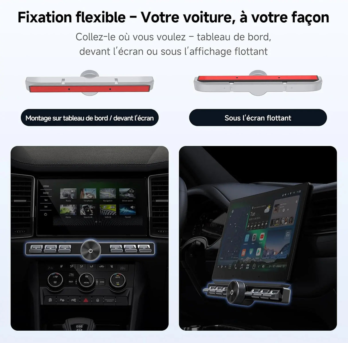 ATOTO AC-44F20 Télécommande sans Fil Autoradio avec Touches Rétroéclairées, Montage Souple et Bouton Personnalisable, Compatible avec A6, A5L, S8 (sauf S8 PN), X10, V10 et Autres Marques SWC Learning