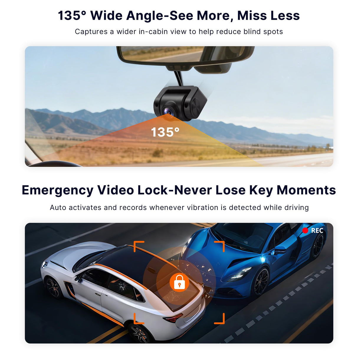 ATOTO AC-HN9CBV1 In-Cabin Camera, Rearward-Facing AHD 1080p 30fps, Starlight Night Vision, 135° Wide-Angle, Parking Mode – Only for ATOTO V10 Series