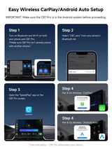 ATOTO CB7PQ CarPlay AI Box with Dash Cam & OBD2 Scanner, Full Android System, Wireless CarPlay & Android Auto, DriveChat AI, GPS Tracking, HDMI, OTA, 4GB+64GB