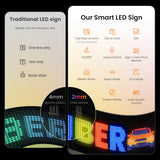 LEAPROCK 21" HD LED Light Sign for Car - Programmable Flexible Display with Bluetooth Control, Custom Logos/Animations & Eco Mode for Car Windshield