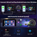 ATOTOZONE CB6 Adapter Kabelgebundenes zu Kabelloses CarPlay/Android Auto, Intelligenter AI-Sprachdongle mit GPS Tracking, Kabelloses CarPlay AI-Box, Bluetooth, 4GB+64GB, Kompatibel mit vielen Apps