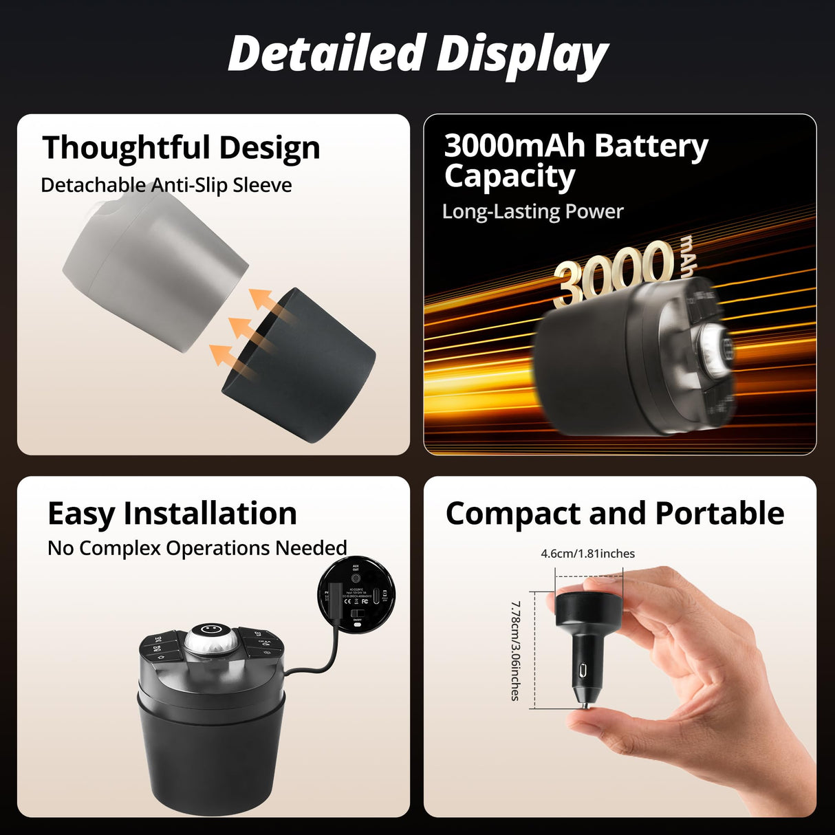 ATOTO P9 Accendisigari per auto, caricabatterie per auto compatibile con 12V/24V, facile installazione per accendisigari