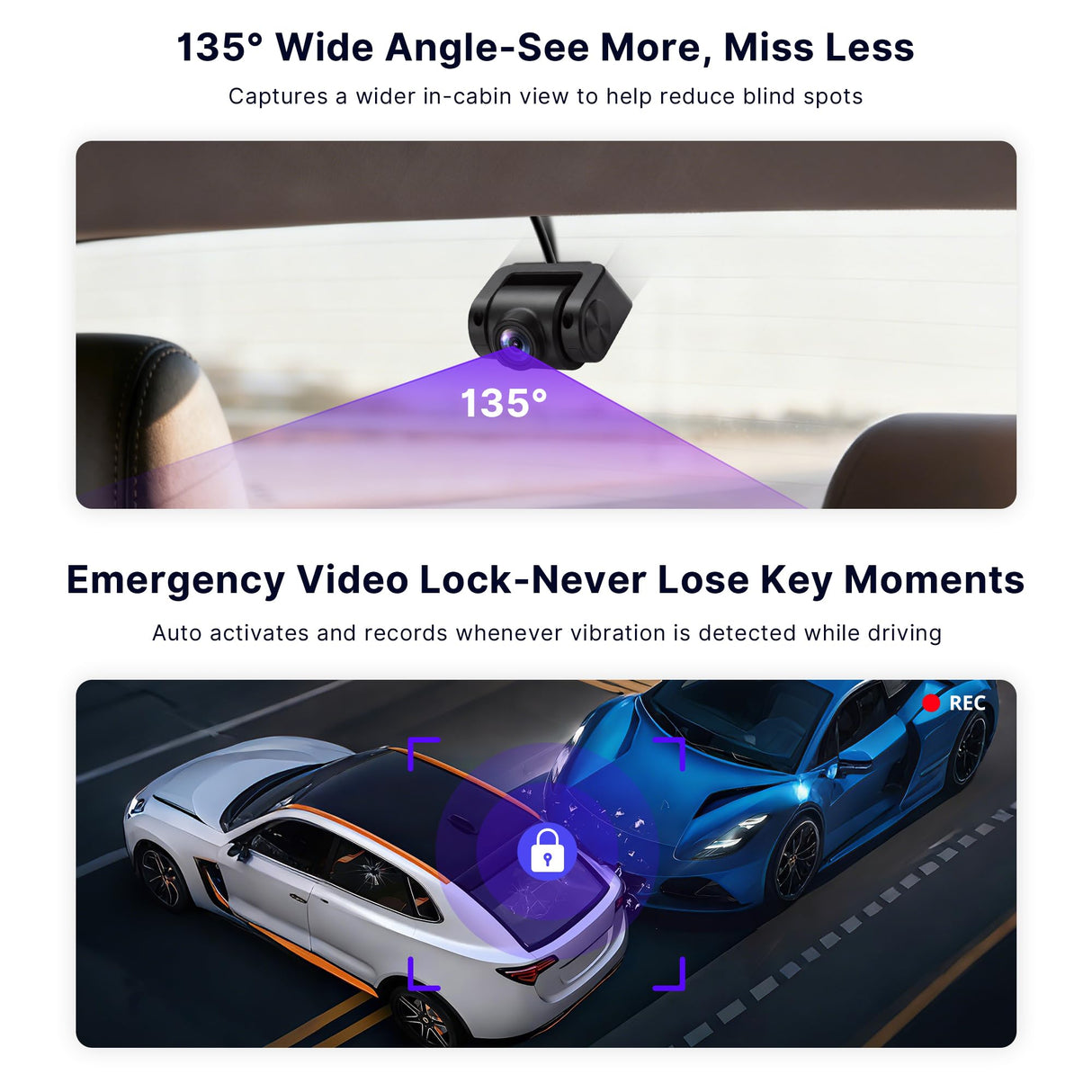 ATOTO AC-HN9CBV2 In-Cabin Camera, Forward-Facing AHD 1080p 30fps, Starlight Night Vision, 135° Wide-Angle, Parking Mode – Only for ATOTO V10 Series