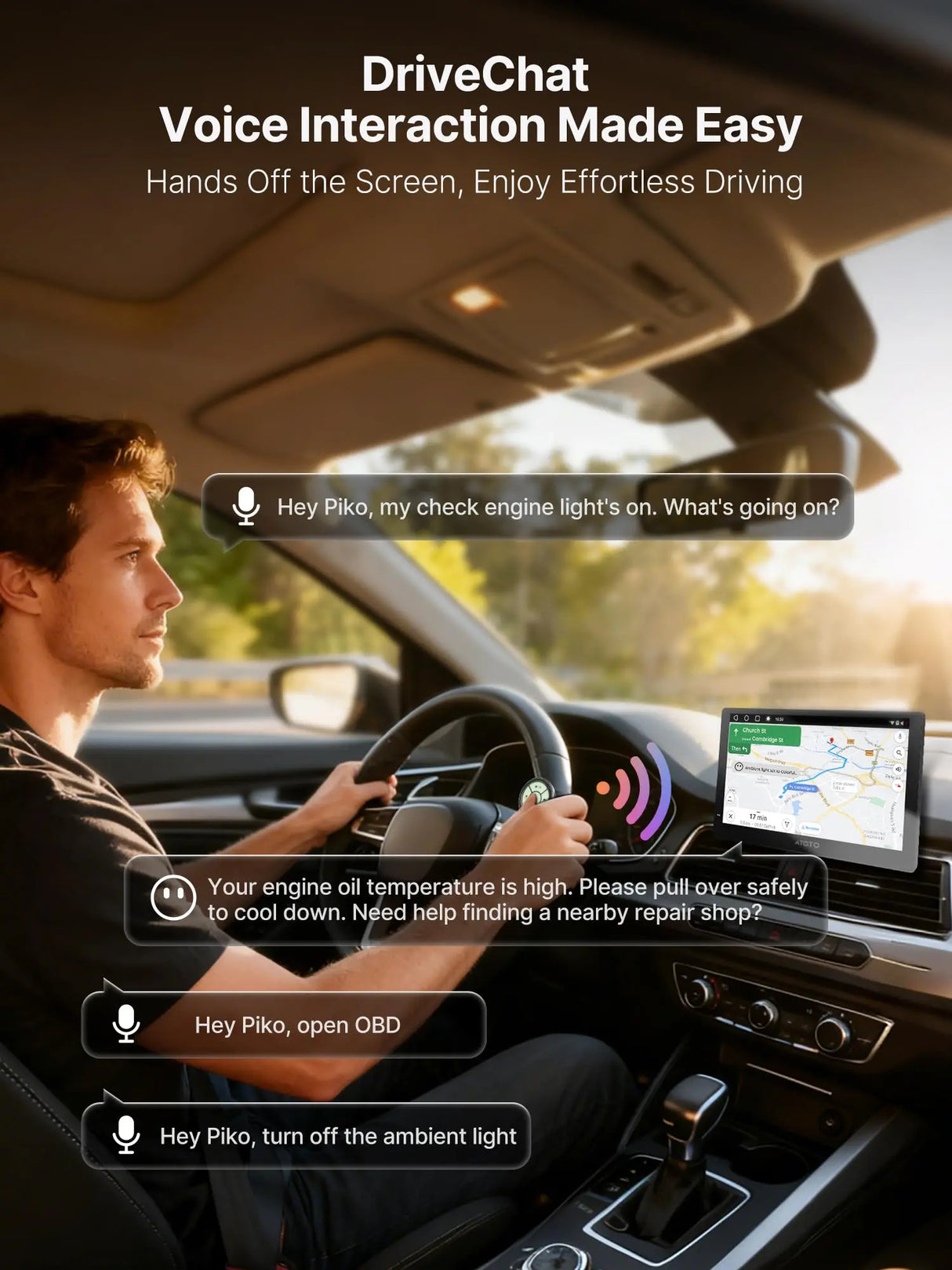 ATOTO P909PR1N-S2 9" QLED Portable Android CarPlay Screen, Wireless CarPlay & Android Auto, Backup Camera, Netflix/YouTube, AI, GPS, Dual BT, MirrorLink, 4G LTE