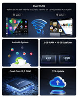 ATOTO CB4CT-BK CarPlay AI Box, Wireless CarPlay & Android Auto Adapter, Android 2GB+16GB Auto Box für YouTube & Netflix, Dual WiFi & Bluetooth, OTA, Schwarz