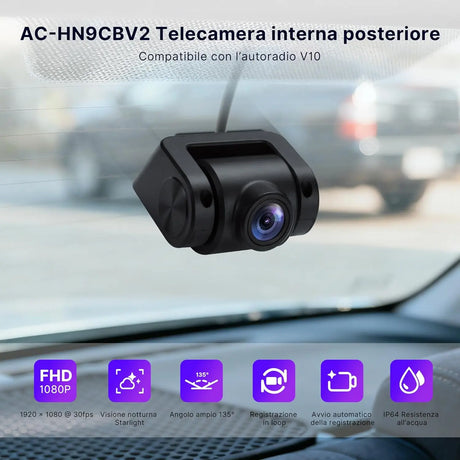 ATOTO AC-HN9CBV2 Telecamera Interna AHD 1080p, Frontale, 135° Grandangolo, Visione Notturna Starlight, Loop Recording, Modo Parcheggio, Solo Serie V10
