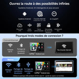 ATOTOZONE A5L 10 Pouces IPS Android Autoradio Adaptatif 2 DIN et 1 DIN, CarPlay et Android Auto sans Fil, Écran à Affichage Flottant, Partage de Connexion Via WiFi/BT/USB, DSP/FM/RDS